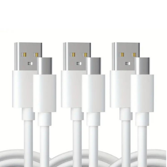 3 PACK 10FT USB C Fast Charge Type C Charging Cords for Samsung Galaxy White