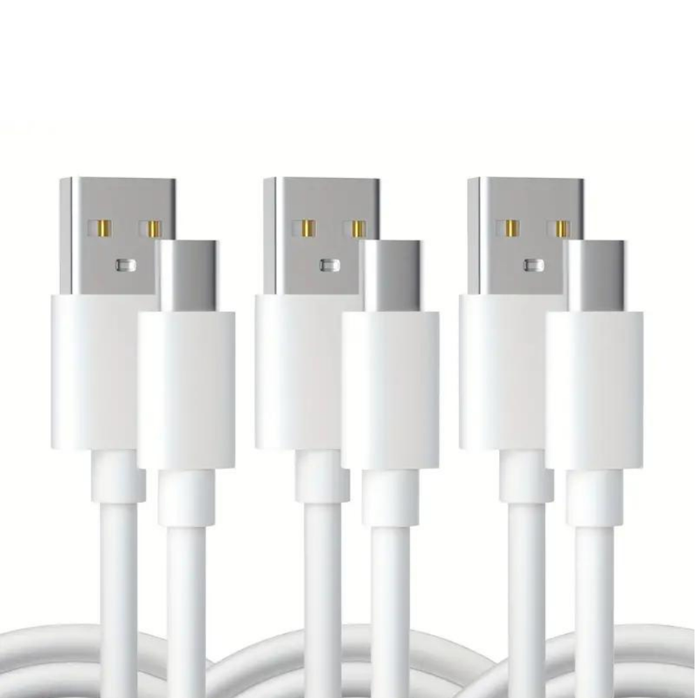 6FT USB Type C Cable, USB A to USB C 6FT Charging (3-Pack) White Charge Cord Compatible with Samsung Galaxy S10 S9 S8 Plus, Note 9 8,A11 A20 A51,LG G6 G7 V30 V35,Moto Z2 Z3 (3 Pack)