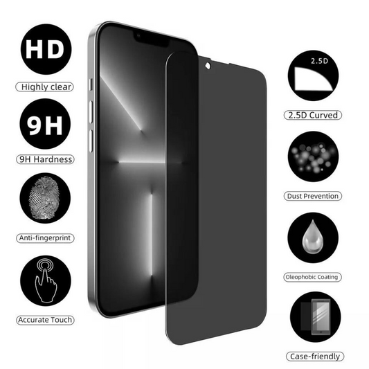 3-PACK Qixxronics Private Screen Protector For IPhone 13 Mini Privacy Tempered Glass