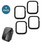 4x Qixxronics for Apple Watch Series 7 8 9 (45mm] Case Black, with Built-in Tempered Glass Screen Protector