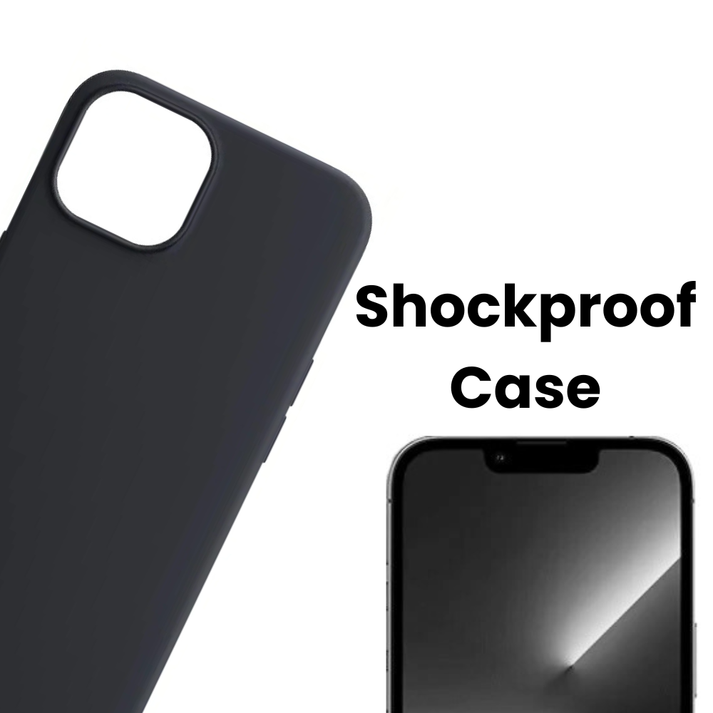 Qixxronics for iPhone 13 Pro Max Silicone Case Shock-Absorbent Slim Protective Phone Cover (Black)