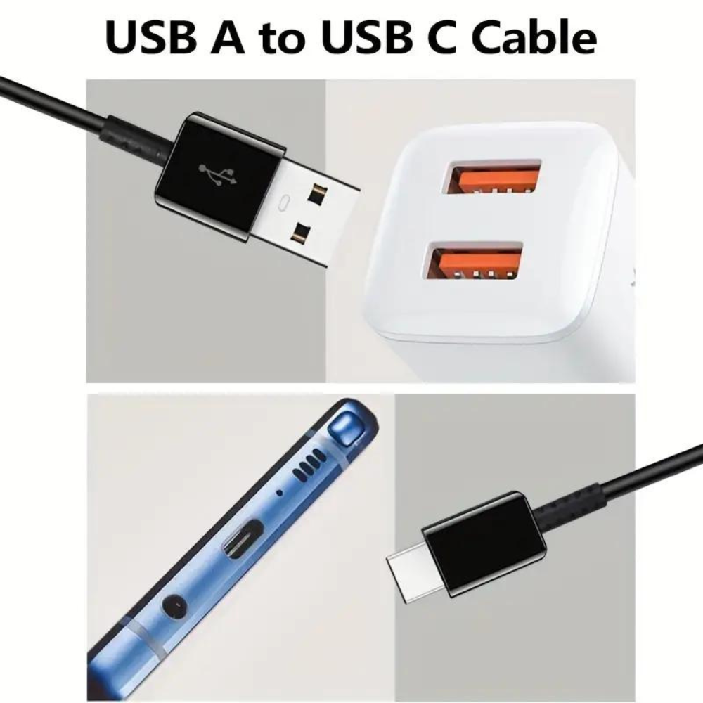 3Ft USB-C Cable, Black 3ft USB Type C Charger Cable Cord USB A To USB C Cable Charging Cord, USB A to Type C Charge Cable USB-C Charging Cable 3ft, Black