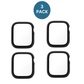 4x Qixxronics for Apple Watch Series 7 8 9 (45mm] Case Black, with Built-in Tempered Glass Screen Protector