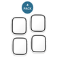 4PACK Qixxronics for Apple Watch Case, Series 7 Series 8 Series 9 (41mm), Clear, with Built-in Tempered Glass Screen Protector