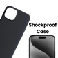 Qixxronics Black Silicone Phone Case Compatible with iPhone 15 Pro Max Drop Protection Shockproof