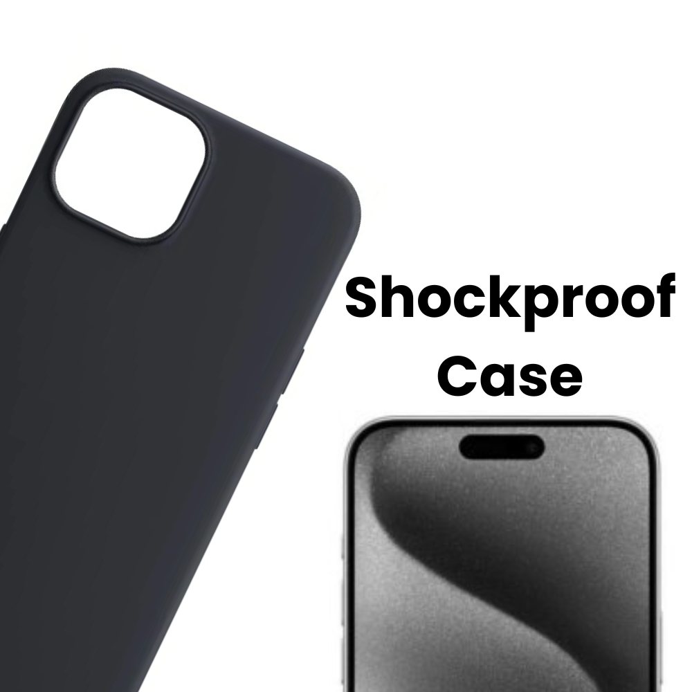 Qixxronics for iPhone 15 Plus Silicone Case Shock-Absorbent Slim Protective Phone Cover (Black)