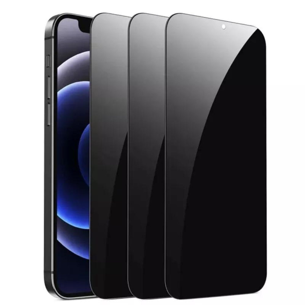 3-Pack Qixxronics Privacy Screen Protector for iPhone 15 Pro Max Anti Spy Tempered Glass Black