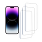 3pcs Qixxronics Tempered Glass Screen Protector - iPhone 14 Pro Max Case-Friendly HD Clear Glass Film Protector Cover for iPhone