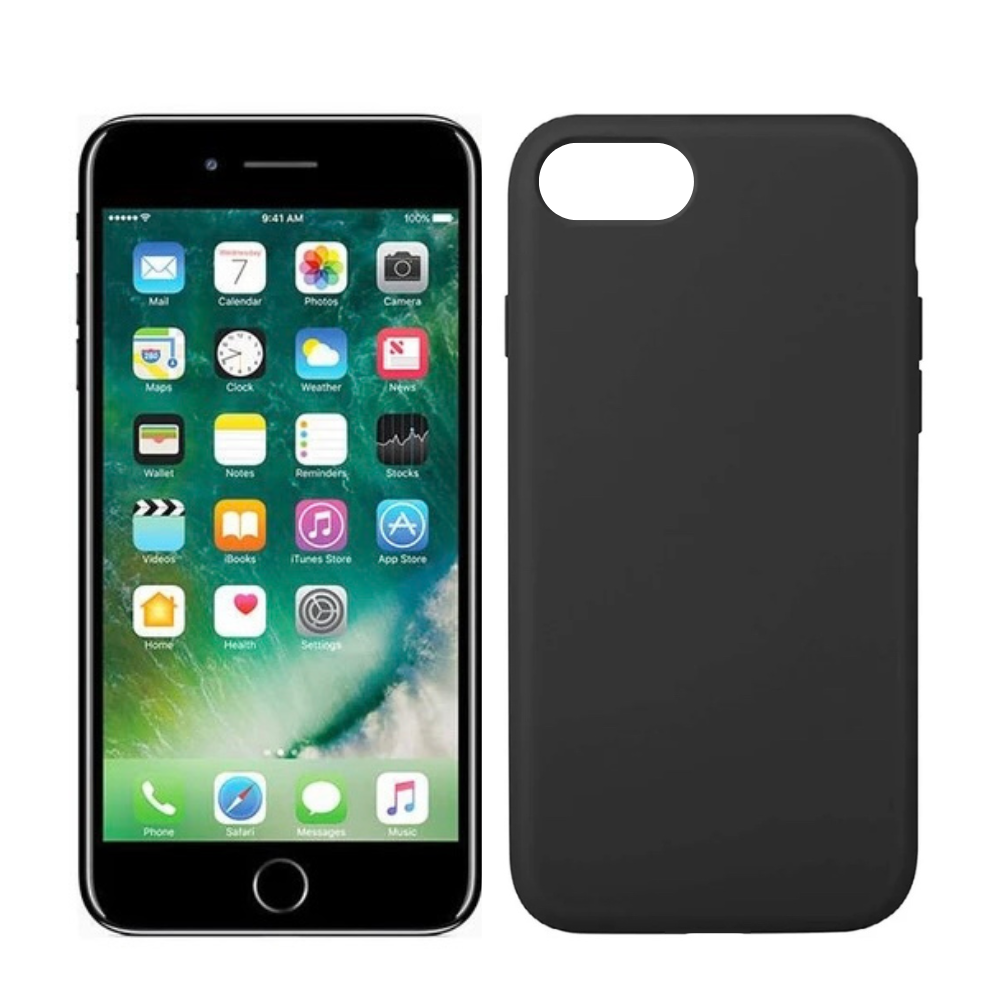 Qixxronics for iPhone 6 / iPhone 6S Silicone Case Black Shockproof Slim Design Phone Case Cover