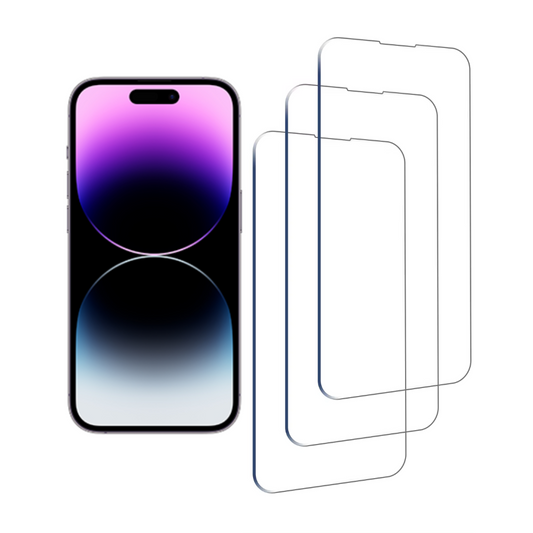 3pack Qixxronics Screen Protector for iPhone 14 Pro Max 6.7in Tempered Glass Ease of Use Case-Friendly HD Clear Glass Film Protector Cover for iPhone