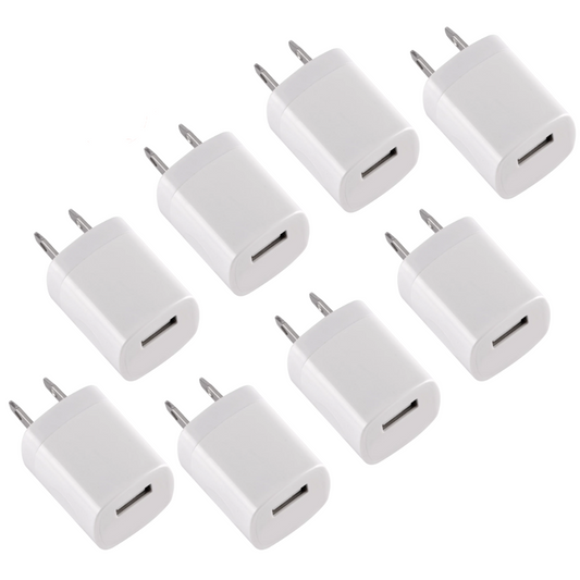 8x USB Charger Cube, Wall Charger Plug, 8 Pack USB Adapter Power Plug Charging Station Box Base Replacement for iPhone 11 Pro Max/X/8/7, iPad, Samsung Phones and More USB Wall Charging Block