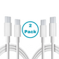 2pack Fast USB-C to C Data Cable Charging Cord for iPad Pro 11 12.9 2018 2020