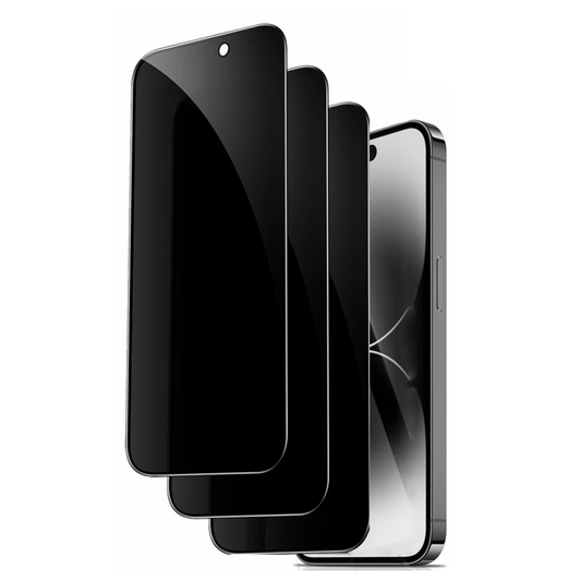 3-Pack Qixxronics Privacy Screen Protector for iPhone 16 Pro Anti-Spy Shatterproof Tempered Glass