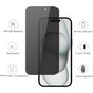 3-Pack Qixxronics for iPhone 15 Pro Privacy Screen Protector Anti-Spy Bubble Free 9H Tempered Glass