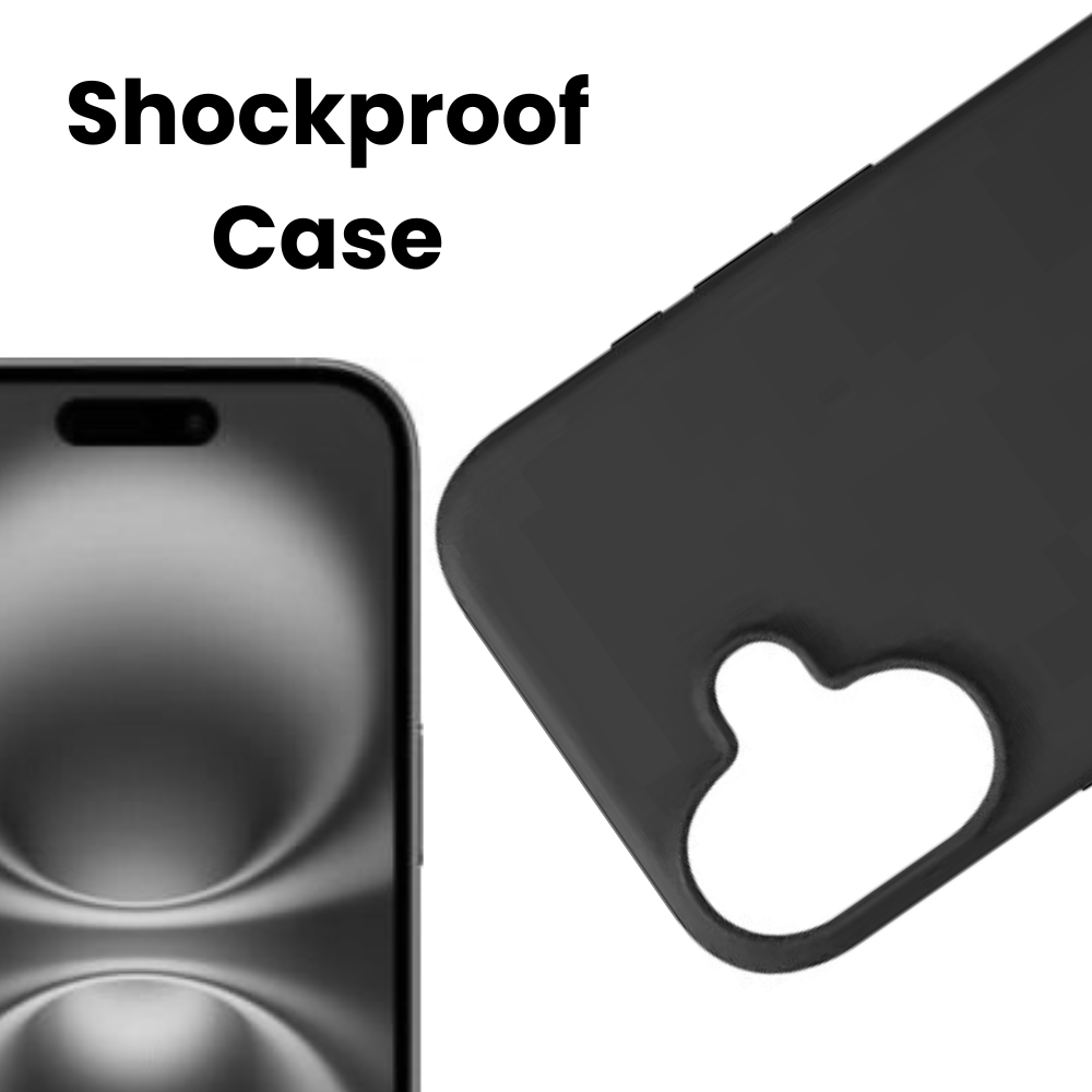 Qixxronics Black Silicone Phone Case Compatible with iPhone 16 Drop Protection Shockproof