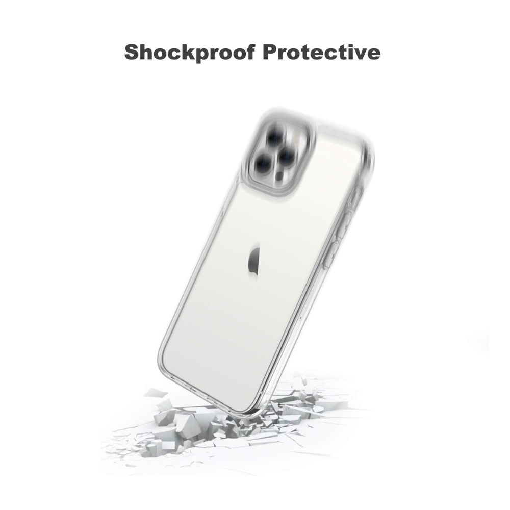 Qixxronics for iPhone 13 Pro Max Phone Case Clear Shockproof Cover Protective Cellphone