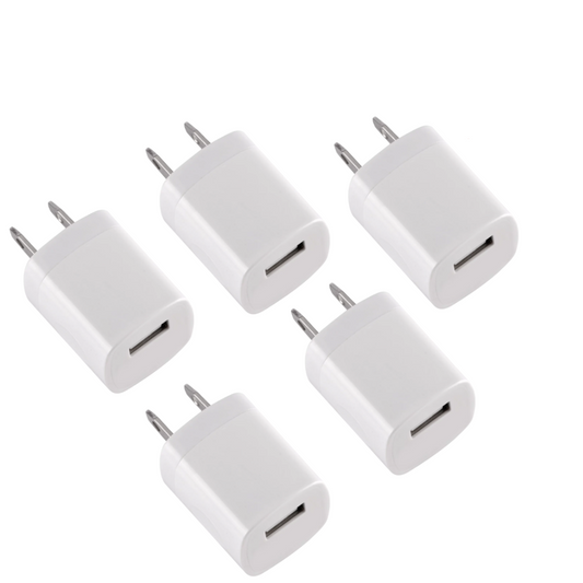 5x USB Charger Cube, Wall Charger Plug, 5 Pack USB Adapter Power Plug Charging Station Box Base Replacement for iPhone 11 Pro Max/X/8/7, iPad, Samsung Phones and More USB Wall Charging Block