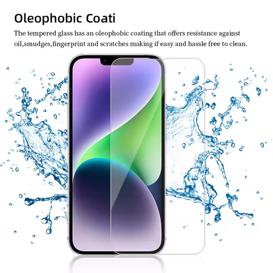 [3-Pack] Qixxronics iPhone 14 Plus Case-Friendly HD Clear Glass Film Protector Cover for iPhone