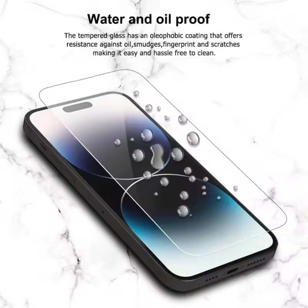 3pack Qixxronics iPhone 14 Pro Case-Friendly HD Clear Glass Film Protector Cover for iPhone