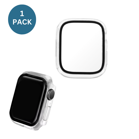 Qixxronics For Apple Watch Series SE 2 Case 40mm, with Built-in Tempered Glass Screen Protector