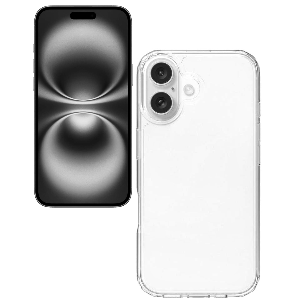 Qixxronics for iPhone 16 Clear Case Shockproof Phone Case for iPhone 16