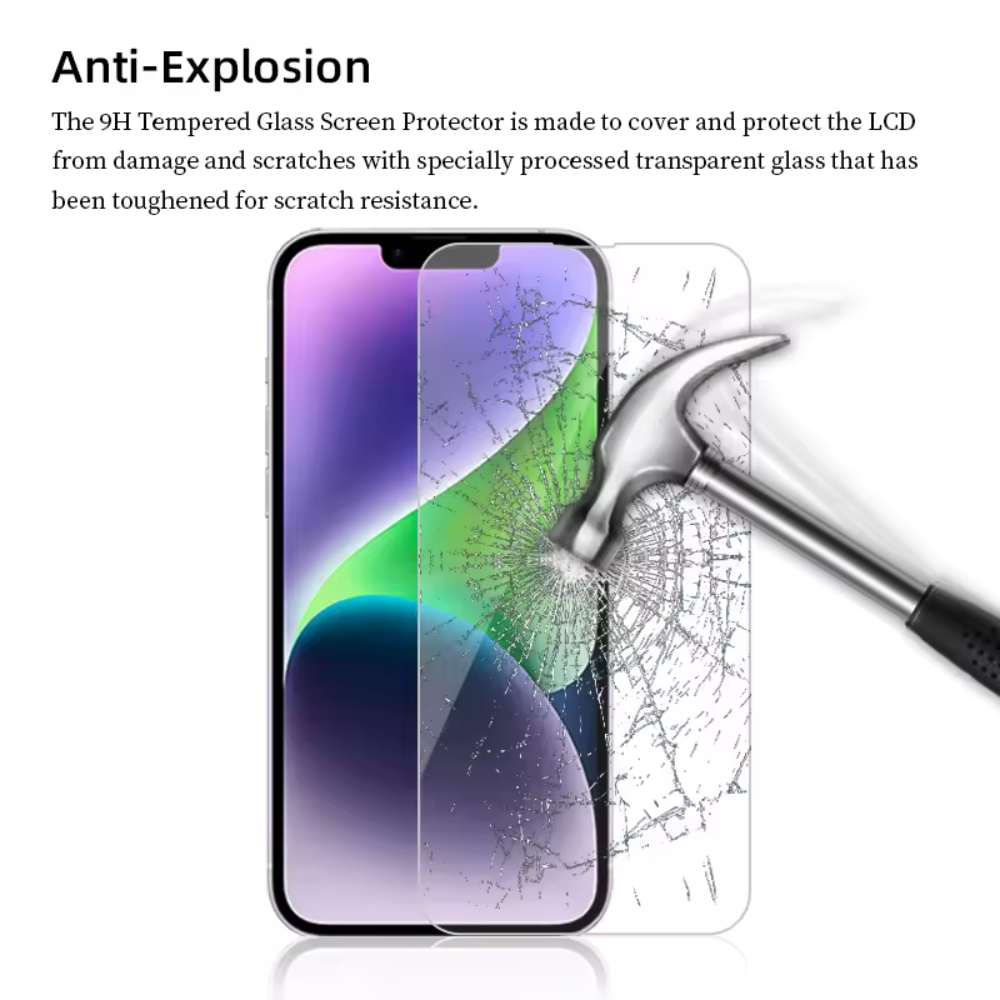 [3-Pack] Qixxronics Tempered Glass Screen Protector for iPhone 14 / iPhone 13 / iPhone 13 Pro Case-Friendly HD Clear Glass Film Protector Cover for iPhone