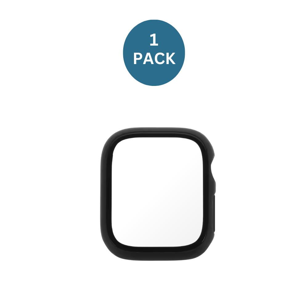 Qixxronics Black Case with Built-in Tempered Glass Screen Protector Compatible with Apple Watch Series Ultra 2 [49mm]