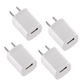 4pcs USB Wall Charger Plug