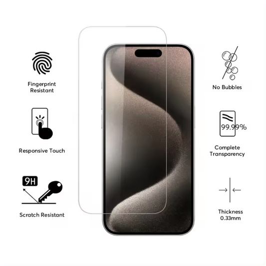 3pcs Qixxronics TemperedGlass Screen Protector for iPhone 16 Pro Max Scratch-Resistant Case-Friendly HD Clear Glass Film Protector Cover for iPhone