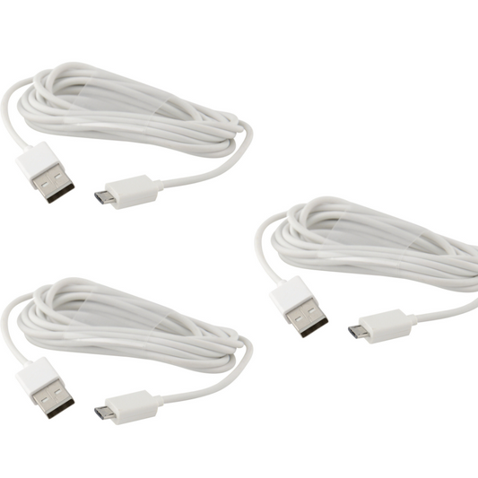 3 Pack 5FT Micro USB Cable, 5FT 3 Pack Android Phone Charger Cord, High Speed Durable Charging USB Charger for Samsung Galaxy S6 S7 Edge, Android Smartphones, PS4, MP3, White