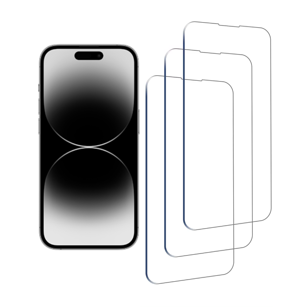 3-Pack Qixxronics Screen Protector for iPhone 14 Pro, Shatterproof Tempered Glass for 2022 Apple 14 Pro 6.1-inch Case-Friendly HD Clear Glass Film Protector Cover for iPhone