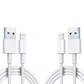 (2 Pack) 6FT Charger iPhone Cable, USB to Lightning Cable Cord, 6FT Charging Cord for iPhone 13 Pro Max/ 13/12Pro Max/12 Pro/11/Se2022/XR/X/8/iPad, White