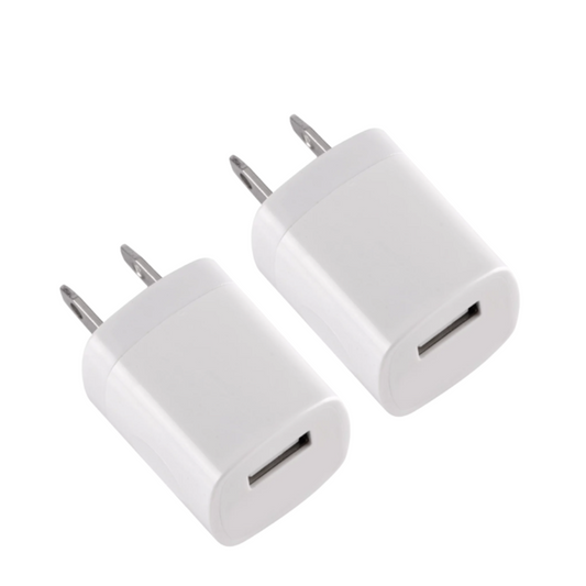 2-Pack USB Wall Charger, 1A/5V Charger Adapter USB Plug, Cube Charging Block Compatible with iPhone X/8/7/6/6S Plus, X Xs Max XR, iPad, Samsung, Android, and More