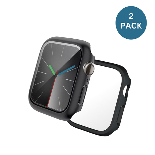 2PCS Qixxronics Case for Apple Watch Series 4 5 6 [40mm] Built-in Tempered Glass Screen Protector