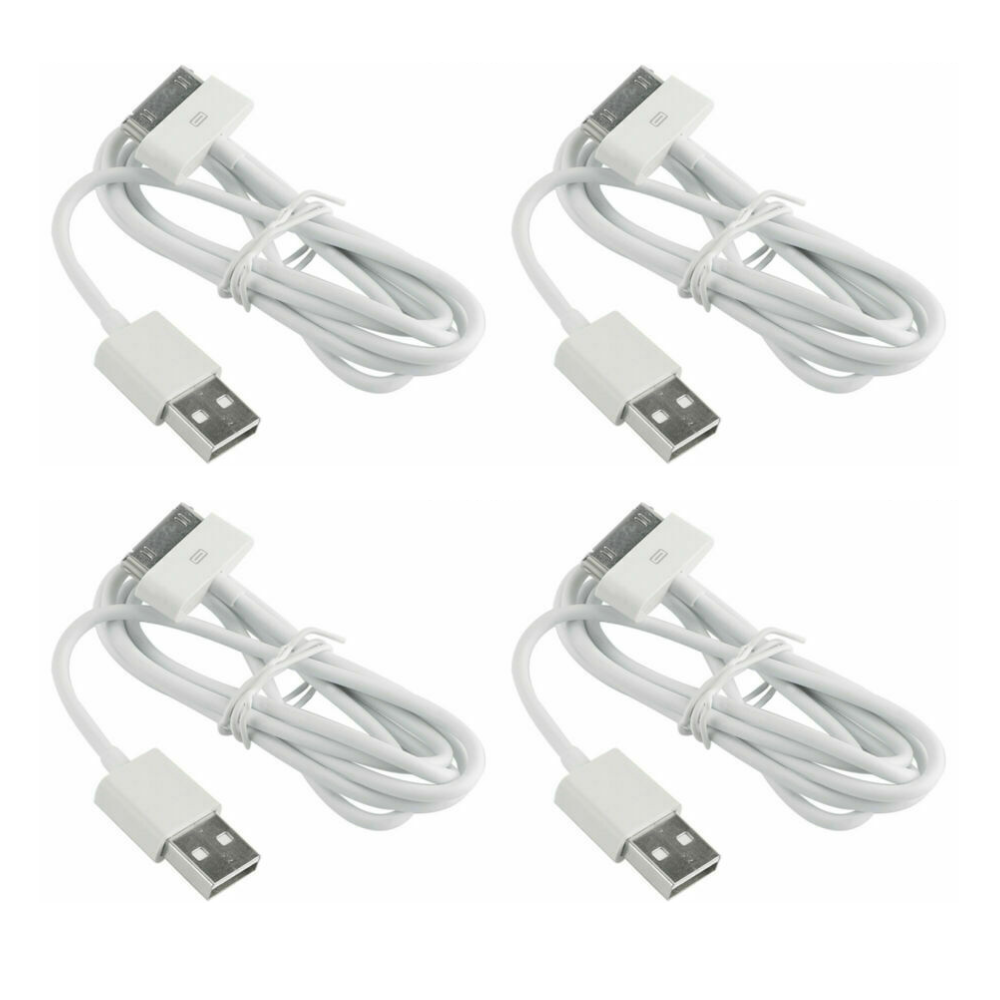 4-Pack 3FT 30-Pin iPhone 4 4s Charger Cable iPad Charger, 30-Pin Charging Cable Compatible for iPad 1/2/3, iPhone 4/4S, iPhone 3G/3GS, iPod Nano 5th/6th and iPod Touch 3rd/4th gen (4 Pack 3FT)