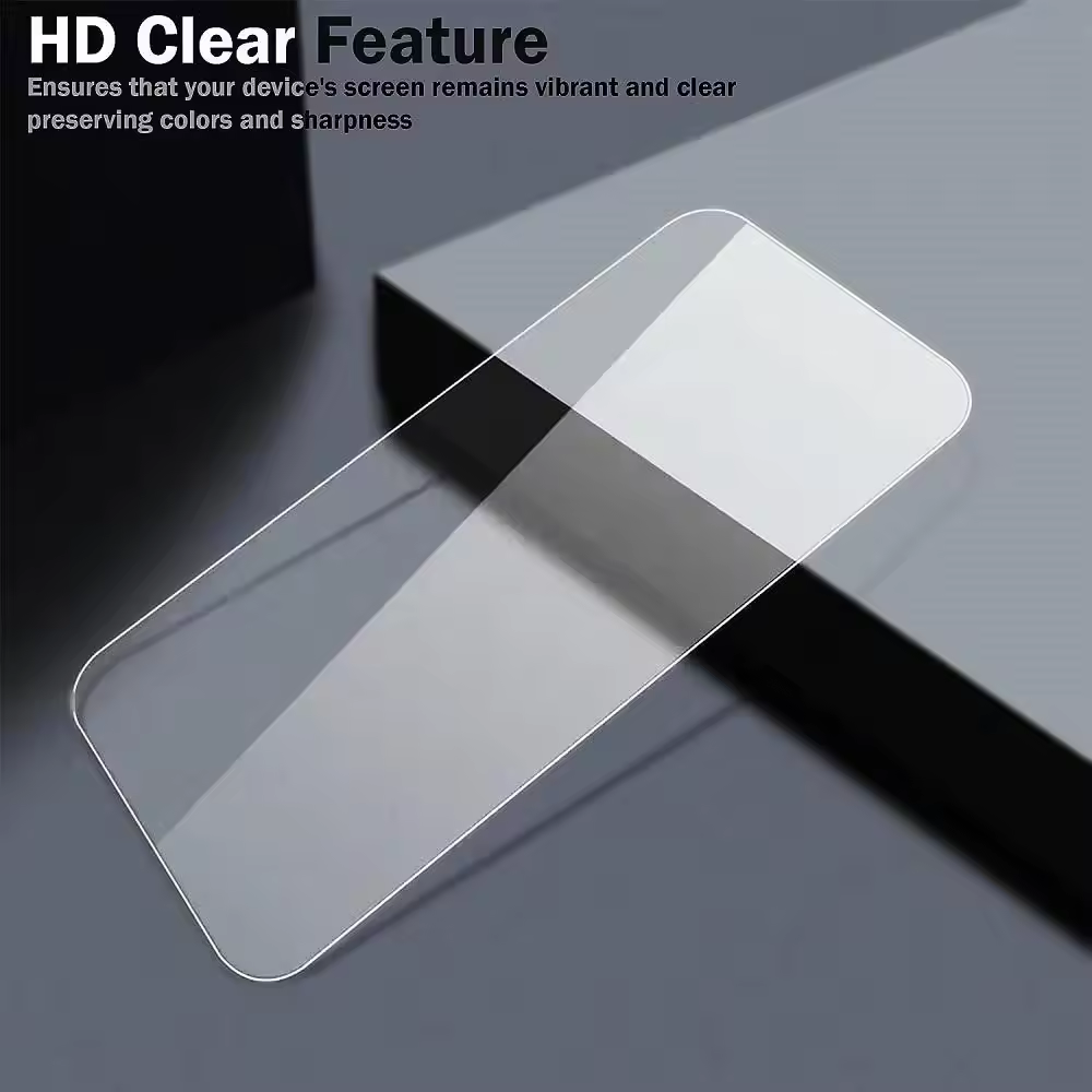 3pack Qixxronics iPhone 16 Pro Max Case-Friendly HD Clear Glass Film Protector Cover for iPhone