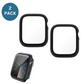2PCS Qixxronics Black Case Full Cover for Apple Watch Series 1 2 3 Case [42mm] with Built-in Clear Tempered Glass Screen Protector