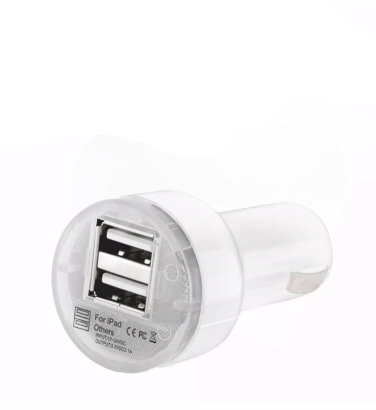 White Dual USB Car Charger Adapter Car USB Charger For iPhone Android Samsung kindle LG HTC Dual USB 2.1A Car Charger Adapter Cigarette Lighter DC Power Adapter