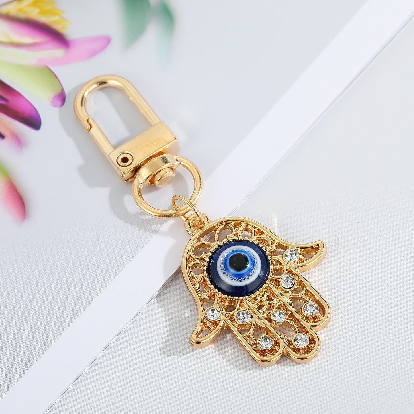 11 Styles Turkish Evil Eye Pendant Keychain For Women Men Vintage Fatima Hamsa