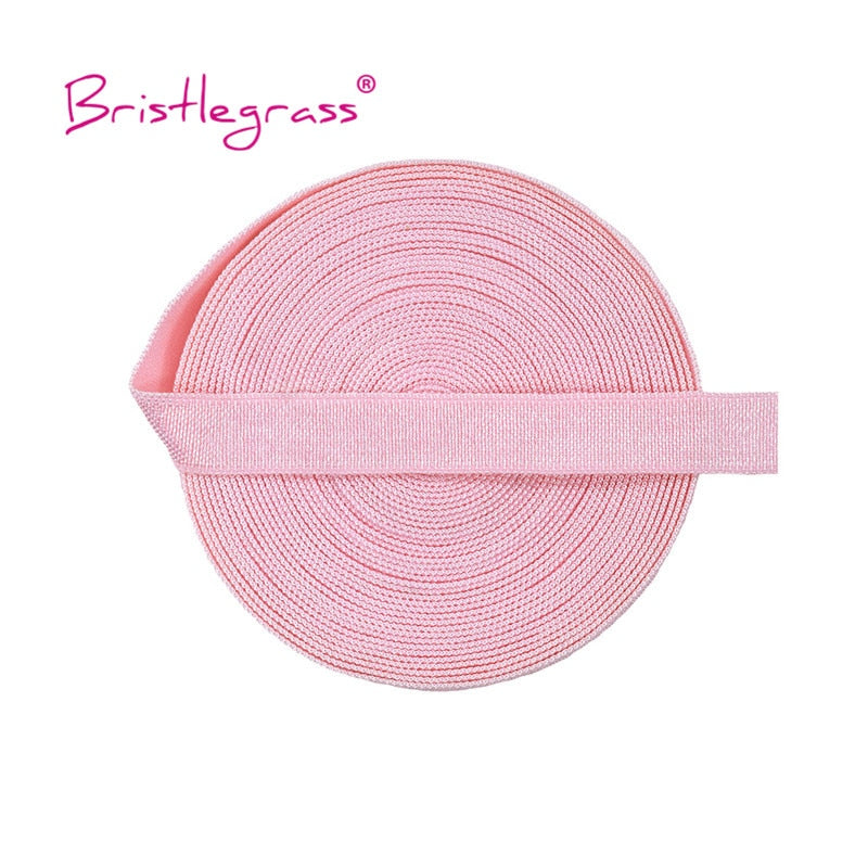 5 yards 10mm Solid Shiny Non-Foldover Elastic Spandex Satin Band Bra Strap