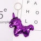 Purple Cartoon Unicorn Sequins Keychain for Women Ladies Mom Gift Keyring Girl