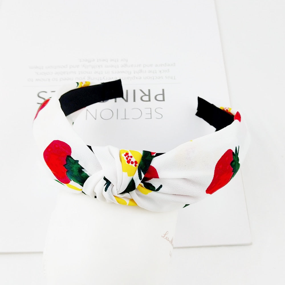 Strawberry Pattern White Women Hairbands Fashion Headband Girls Hair Hoop