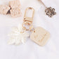 Leaf Pearl Keychain Charms Ins Metal Accessories Ladies Bag Ornaments Jewelry