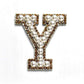 A-Z Alphabet 1Pcs Letter Patches Pearl Rhinestone Alphabet Patches For Clothes