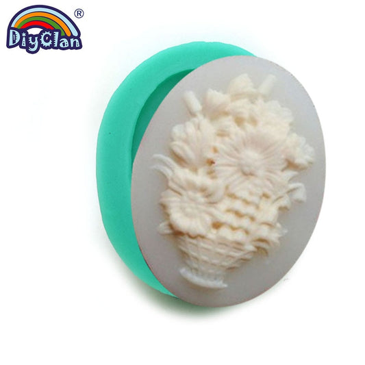 Flowers Basket Silicone Molds For Mug Chocolate Mold Clay Decoration Form