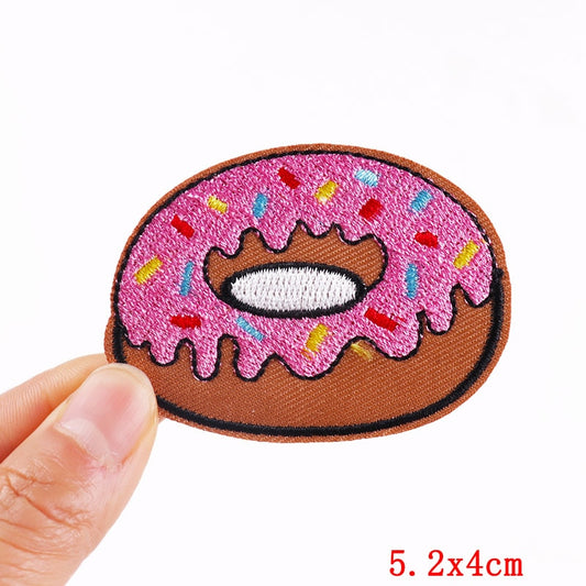 Pink Glaze Donut Cartoon Patches Clothing Sticker Patch Decal Embroidery Badges