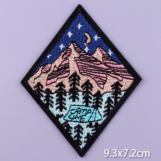 Camping Nature Mountaing DIY Cartoon Patches Clothes Patch Embroidered Stickers