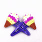 2Pcs Ice Cream Cone Decor Blue Snap Clips Hairpins Cartoon Barrettes Kids Hair