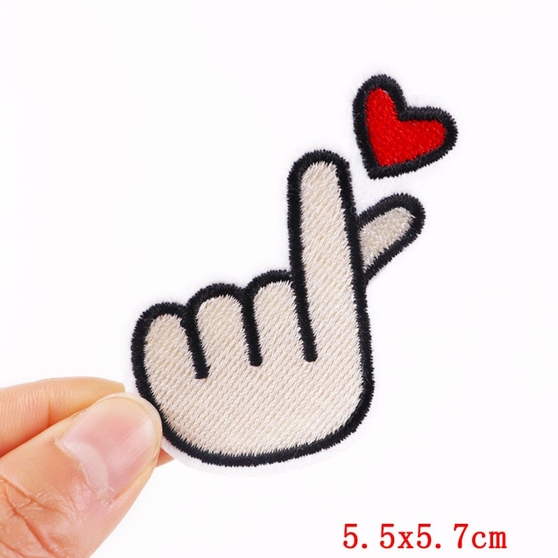 Hand Palm With Heart Cartoon Patches Clothing Sticker Patch Decal Embroidery