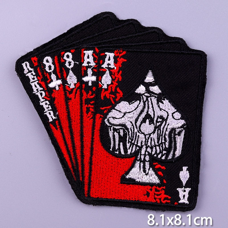 Gothic Playing Cards DIY Cartoon Patches Clothes Patch Embroidered Stickers